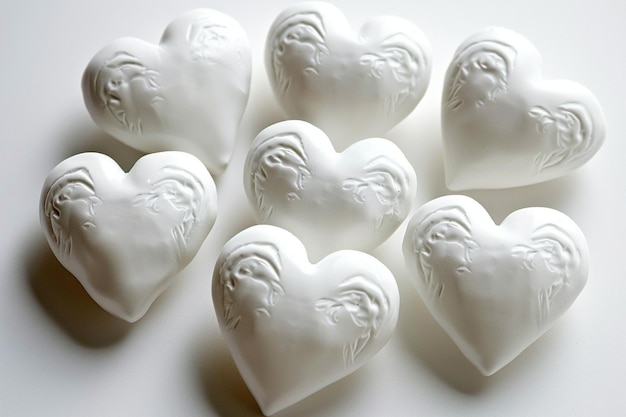Hearts of Frost White Wallpaper Dzień Walentynek