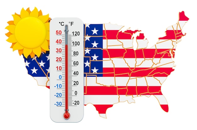 Zdjęcie heat in the usa koncepcja renderingu 3d