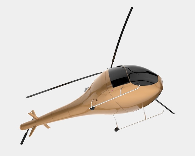 Helikopter na białym tle na tle renderowania ilustracji 3d