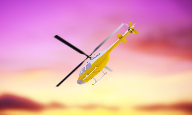 Helikopter na białym tle. renderowanie 3D