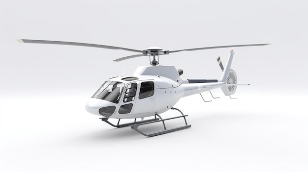 Helikopter samodzielnie na białym tle Generatywne AI