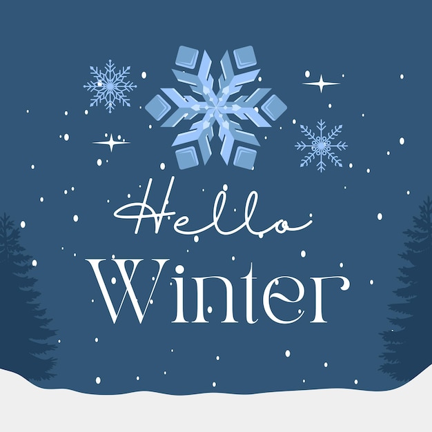 Hello Winter abstrakcyjne tło do projektowania banerów i plakatów42