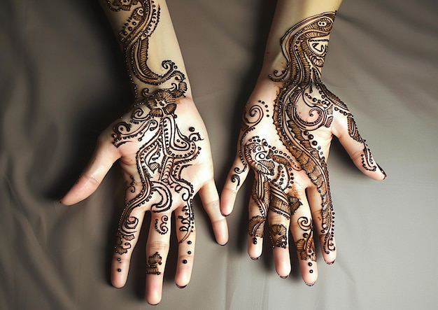 Henna na rękach kobiety.