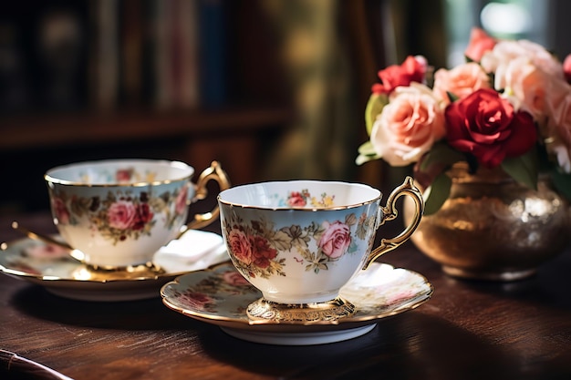Herbata dla dwojga Intymna randka przy herbacie z filiżankami