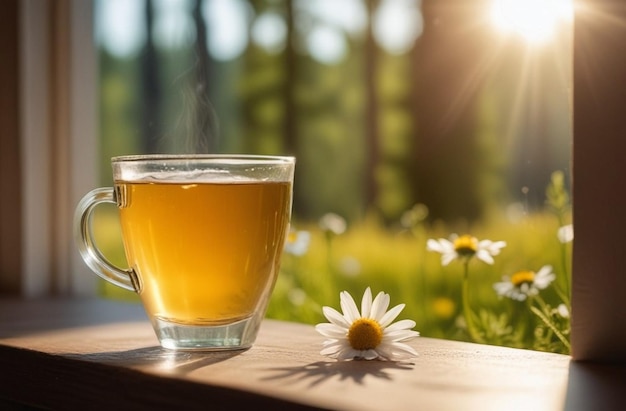 Zdjęcie herbata z rumianku zioła lecznicze suplementy diety zdrowie witaminy leczenie natura flora med