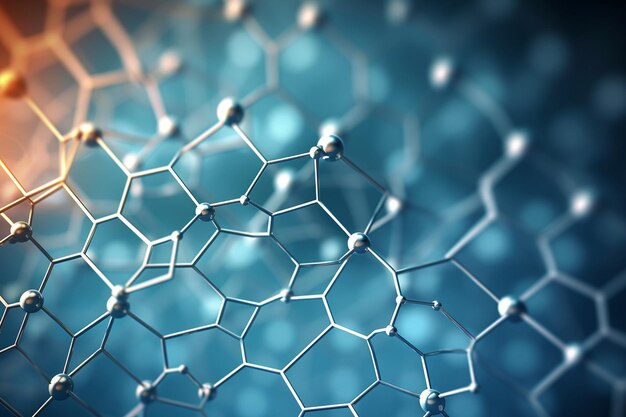 Zdjęcie hexagonalna struktura molekularna dla nauki medycznej i technologii cyfrowej projektowanie abstrakcyjne geometryczne