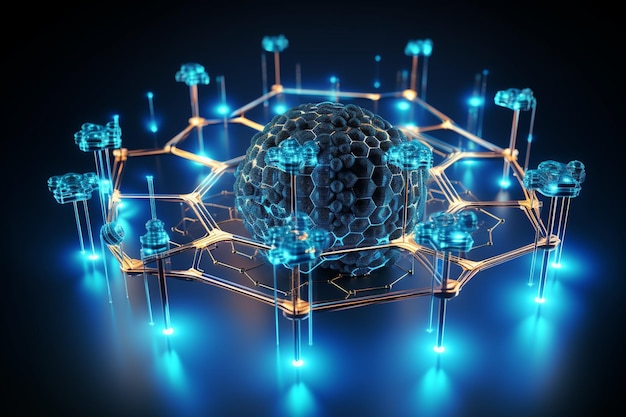 Hexagonalne materiały naukowe i technologiczne renderowanie 3D