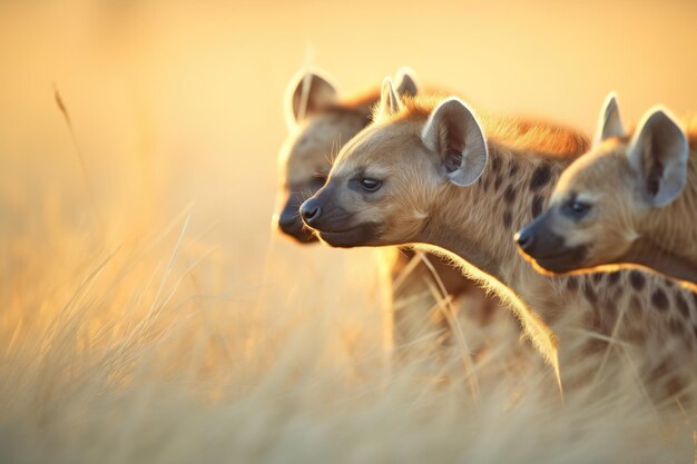 Zdjęcie hieny w złotym świetle