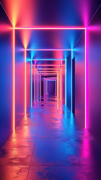 High Tech Abstract Neonowy minimalizm w tle