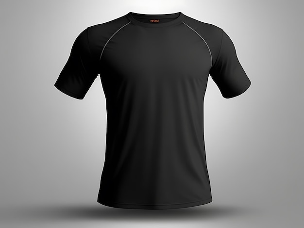 HighQuality Black Blank 3D TShirt Front View Mockup dla projektowania odzieży i prezentacji marki