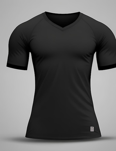 HighQuality Black Blank 3D TShirt Front View Mockup dla projektowania odzieży i prezentacji marki