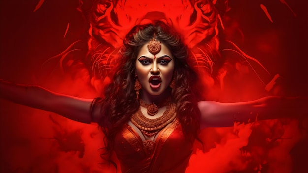 Hinduska bogini Durga wygenerowana przez Ai