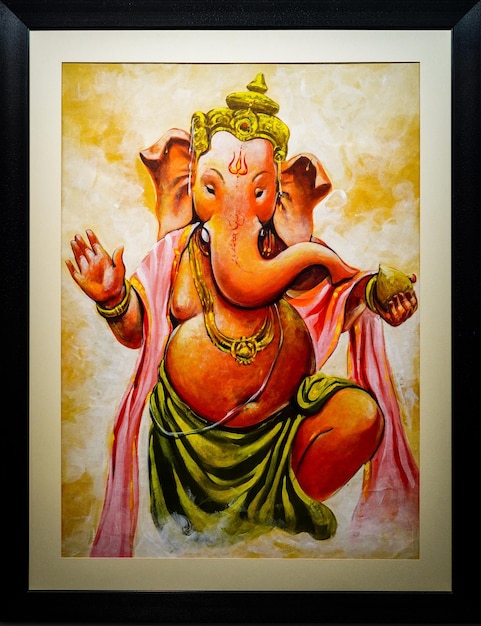 Hinduski Bóg Ganesha Obraz Malarski