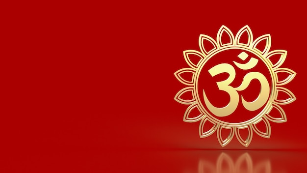 Zdjęcie hinduskie om złota lub om złota dla koncepcji religii renderowania 3d