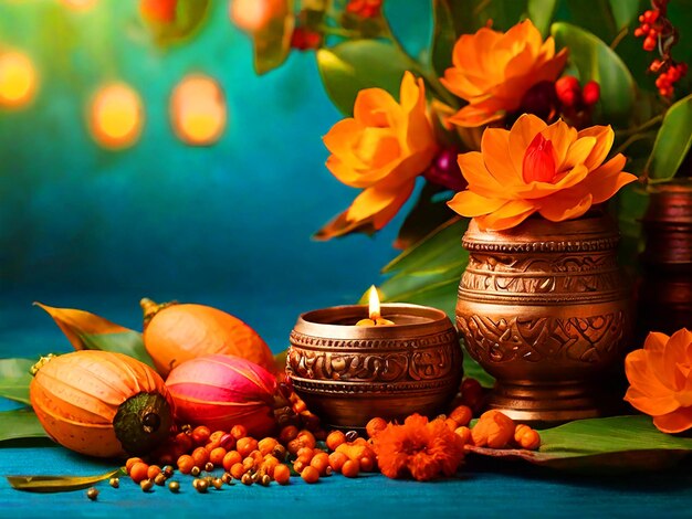 hinduskie święto tło dla gudipadwa lub ugadi święto życzenia