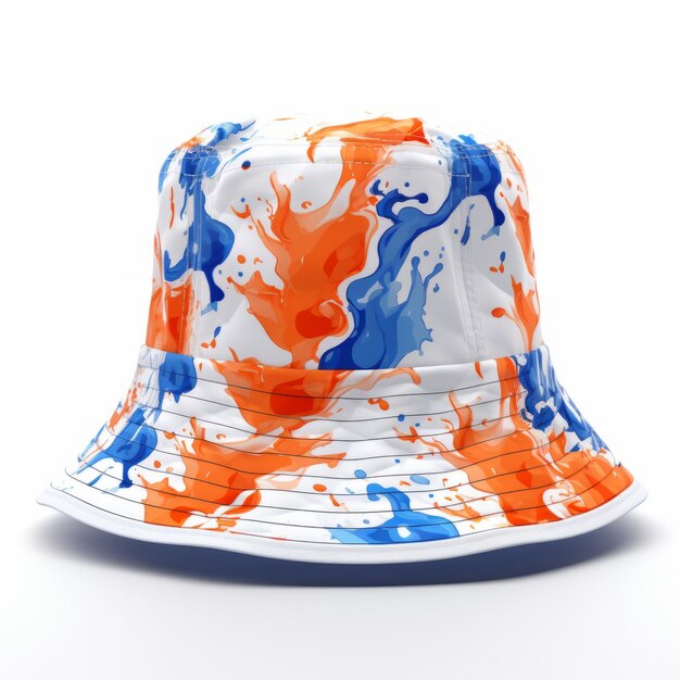 Hiperrealistyczny kreatywny kapelusz holenderskiej pasji piłkarskiej uwalniający ducha na białym płótnie