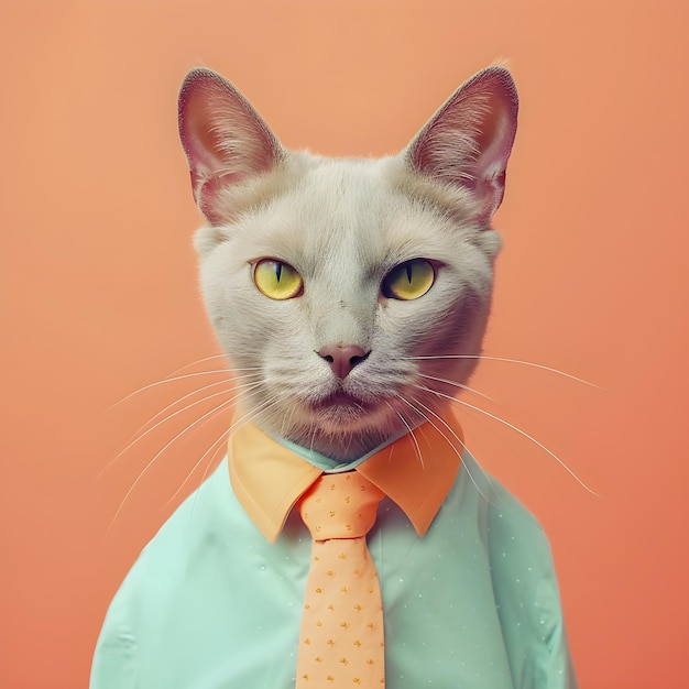 Hipster ładny kot zabawna ilustracja sztuki antropomorficzne koty