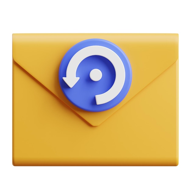 Historia e-mail 3d ikona odizolowana Białe tło 3d rendering