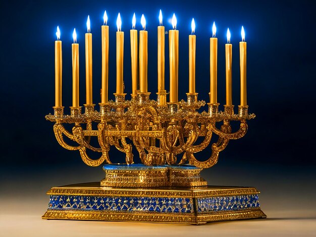 Historia Hanukkah Menorah zdjęcia do pobrania