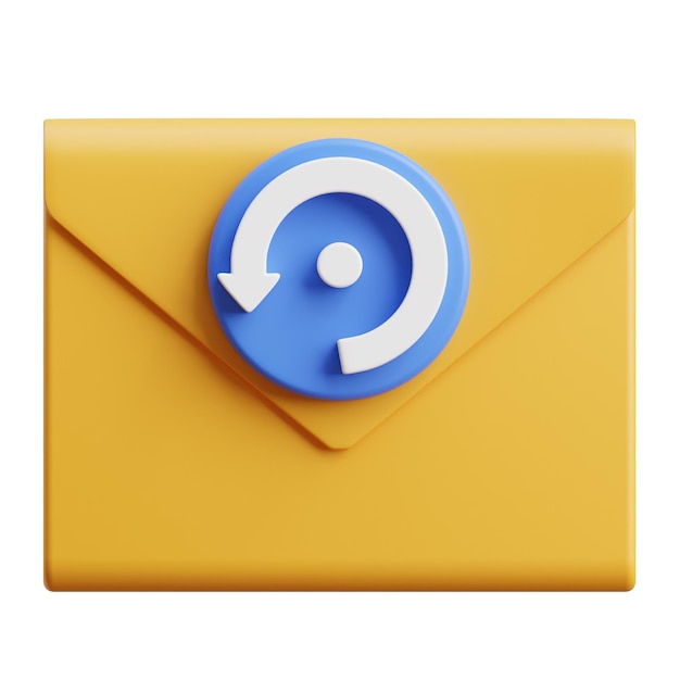 Historia wiadomości e-mail 3d ikona odizolowana Białe tło 3d rendering