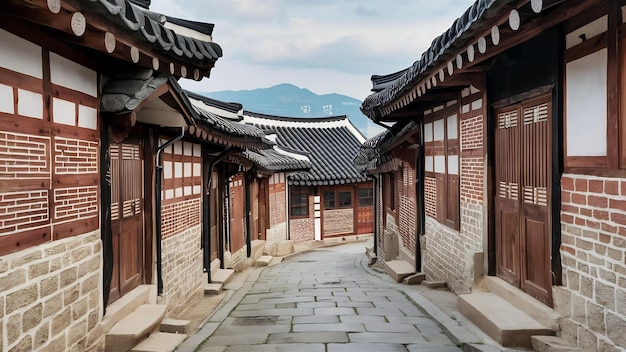 Historyczna dzielnica Bukchon Hanok w Seulu w Korei Południowej