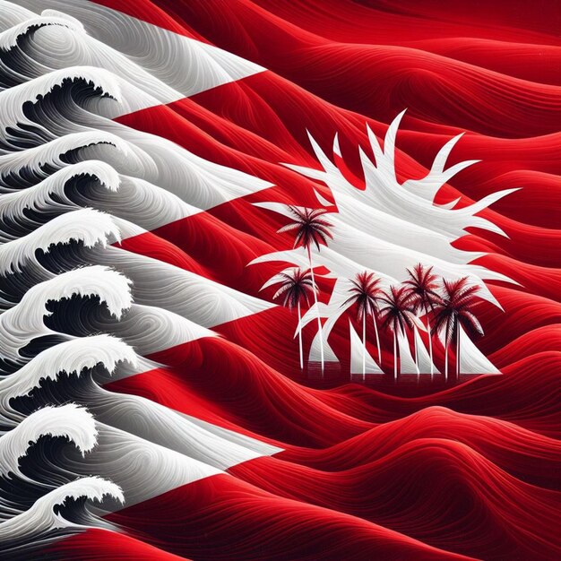 historyczna flaga śledząca korzenie i ewolucję Bahrajnu trwały symbol narodowy