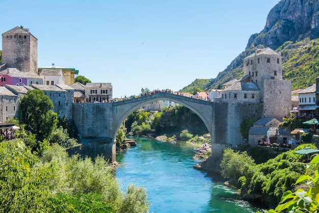 Historyczny Most Mostar znany również jako Stari Most lub Stary Most w Mostarze Bośnia i Hercegowina