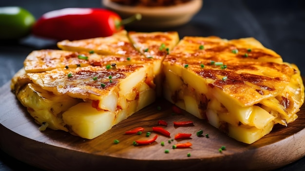 Hiszpański omlet ziemniaczany wygenerowany przez sztuczną inteligencję