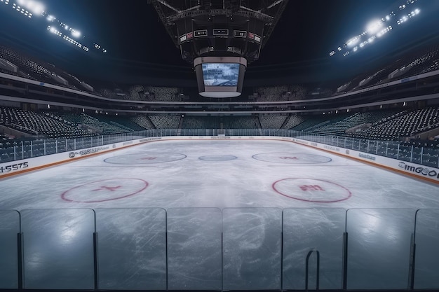 Hokej na lodzie lodowisko sport arena puste pole stadionu