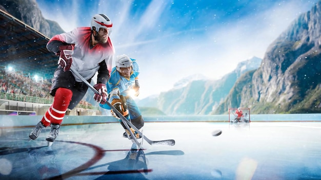 Zdjęcie hokej na lodzie wielostronny arena kolaż boks koszykówka piłka nożna siatkówka tenis fitness jazda na rowerze baseball hokej na lodzie
