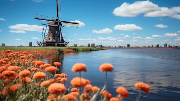 Holenderska krajobraz wiejski