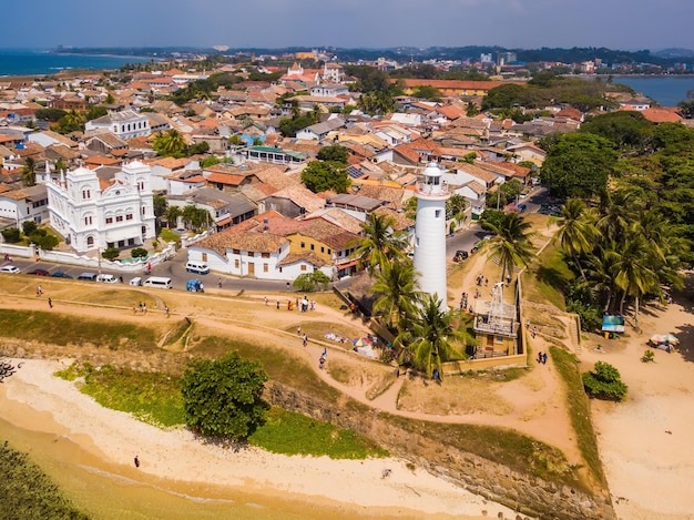 Holenderski fort Galle Fort Galle Sri Lanka widziany z powietrza Fort Galle w zatoce Galle na południowo-zachodnim wybrzeżu Sri Lanki Widok z lotu ptaka