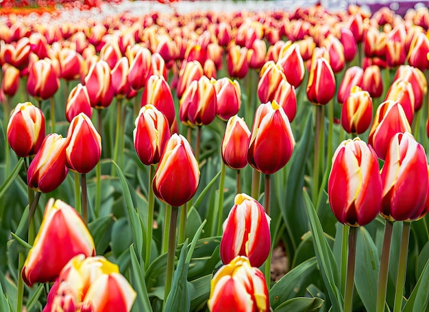 holenderski krajobraz pola tulipanów