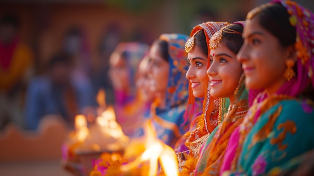 Zdjęcie holika dahan tradycyjne święto ognia hinduskiego
