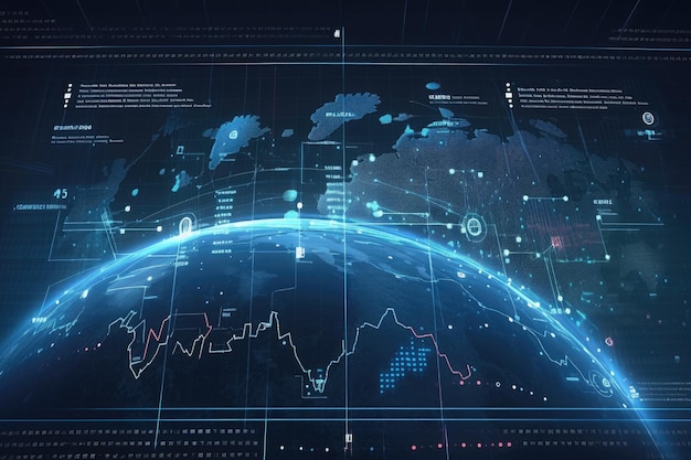 Zdjęcie holograficzne horyzonty finansowe graficzna koncepcja rynku pieniężnego dla biznesu