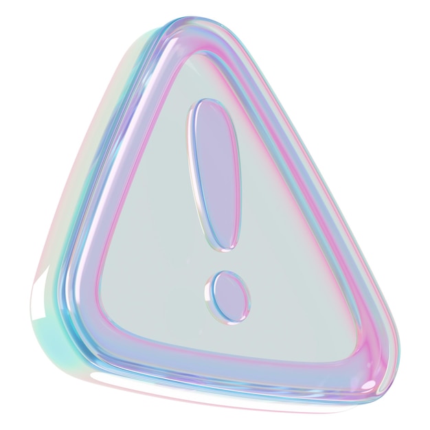 Holograficzny znak ostrzegawczy PNG na przezroczystym tle