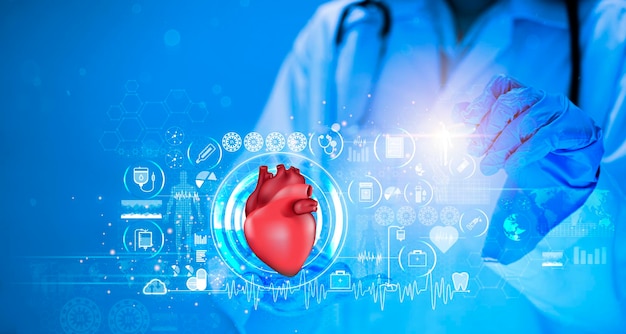 Hologram serca a choroba serca u lekarza Opieka zdrowotna przyszłości