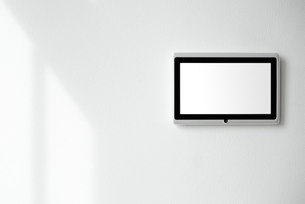 Home automation png panel monitor mockup na ścianie