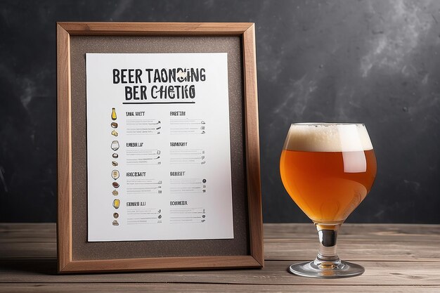 Homebrewing Beer Tasting Notes Signage Mockup z pustą białą pustą przestrzenią do umieszczenia projektu