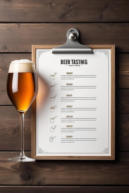 Homebrewing Beer Tasting Notes Signage Mockup z pustą białą pustą przestrzenią do umieszczenia projektu