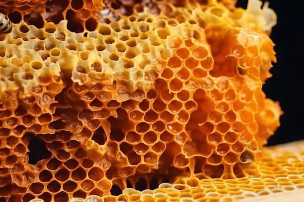 Honeycomb zbliżenie Koncepcja pszczelarstwa Generative AI