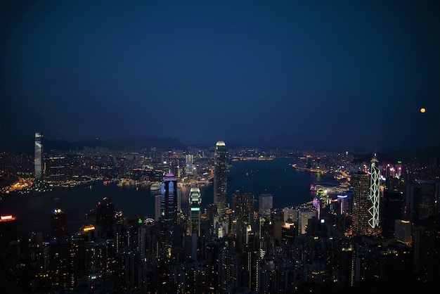 Zdjęcie hong kong city night view