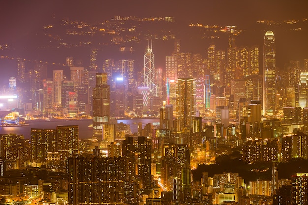 Hongkong Kowloon Od Fei Ngo Shan Wzgórza Zmierzchu