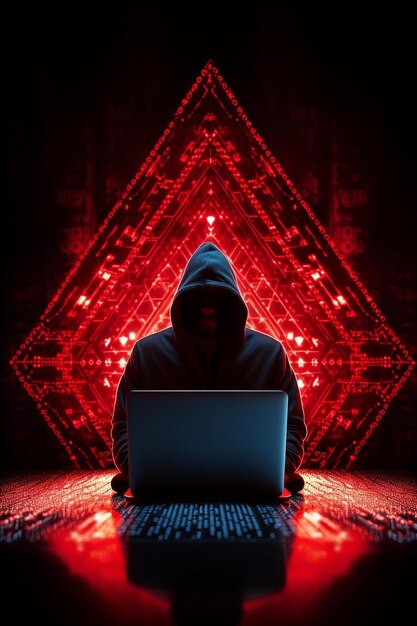 Zdjęcie hooded hacker online koncepcja bezpieczeństwa