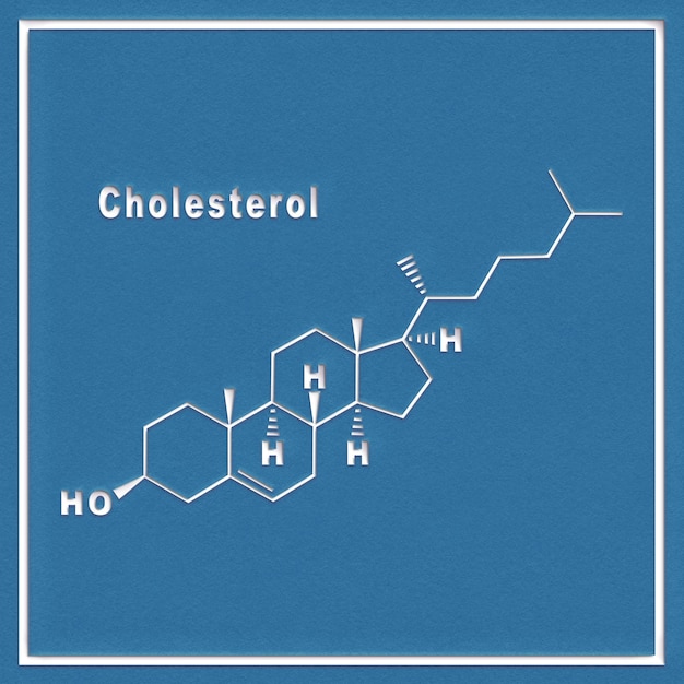 Hormon cholesterolu Strukturalny wzór chemiczny na białym tle