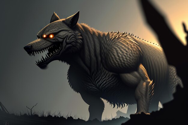 Horror potwór niebezpieczny potwór śmierć postać z gry ilustracja tapeta tło projekt