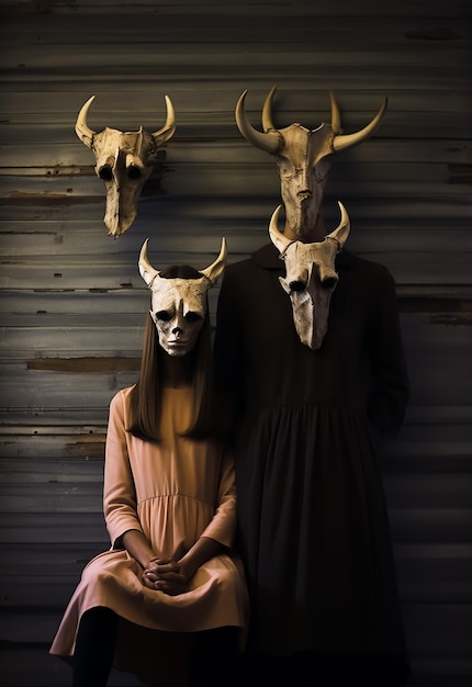 Horror Rodzina w maskach jelenia Ciemność religijna niewolnicy mitologia Złe czary członkowie