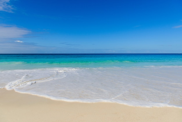 Horyzont na Oceanie Indyjskim z piaszczystą plażą