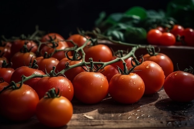 Horyzontalne Ujęcie Kilku Brunchów świeżych Czerwonych Pomidorów