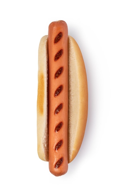 Zdjęcie hot dog na białym